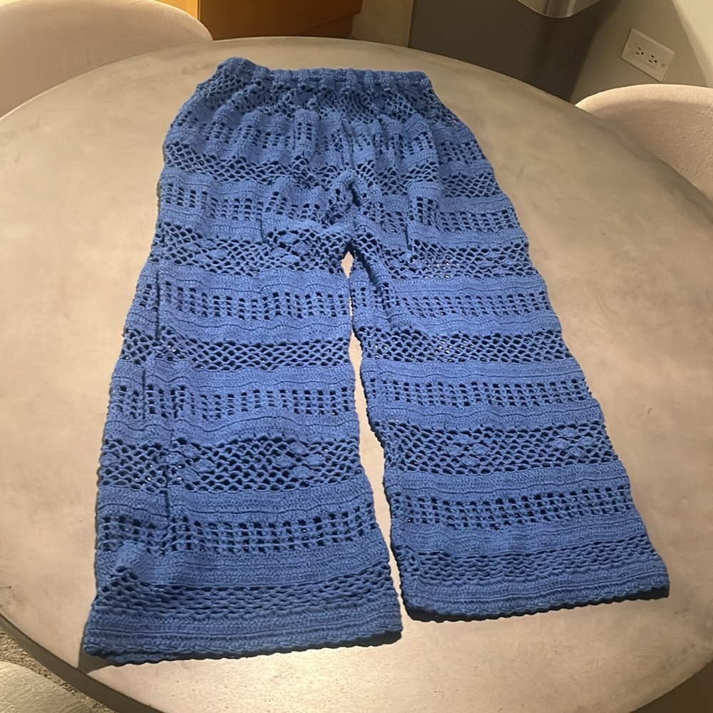Akoia Swim - Blue Crochet Wide-Leg Pants - Picture 8 of 8